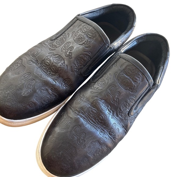 Robert Graham Leather Skull Embossed Slip On Shoes - Mens 9 Halloween Golf - Picture 1 of 10